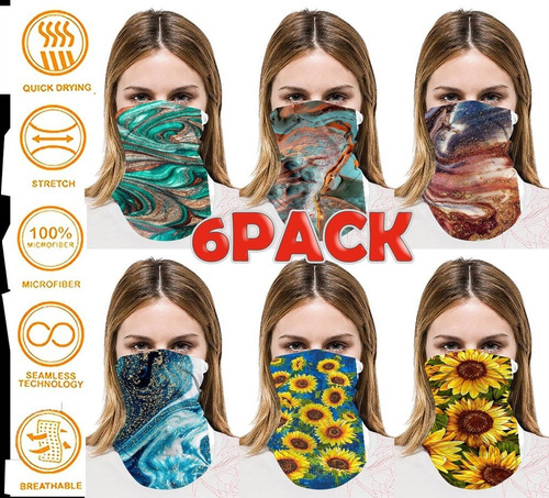 Bandana, Pesca, Ciclismo, Rzr, Tipo Buff, 6pc