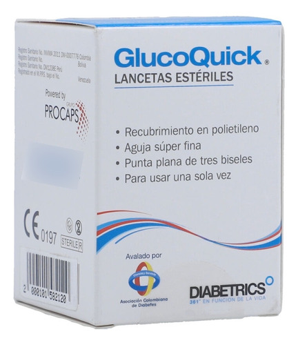 Lancetas Estériles Glucoquick Caja 50 Unidades