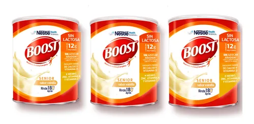 Alimento En Polvo Boost Senior Vainilla Sin Lactosa 740g X3