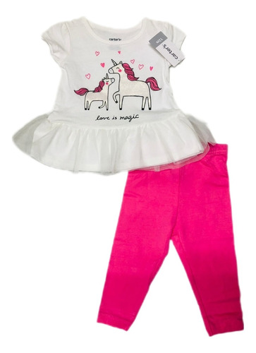 Conjunto Carter's Niña 2 Piezas, Con Pantalón Y Playera