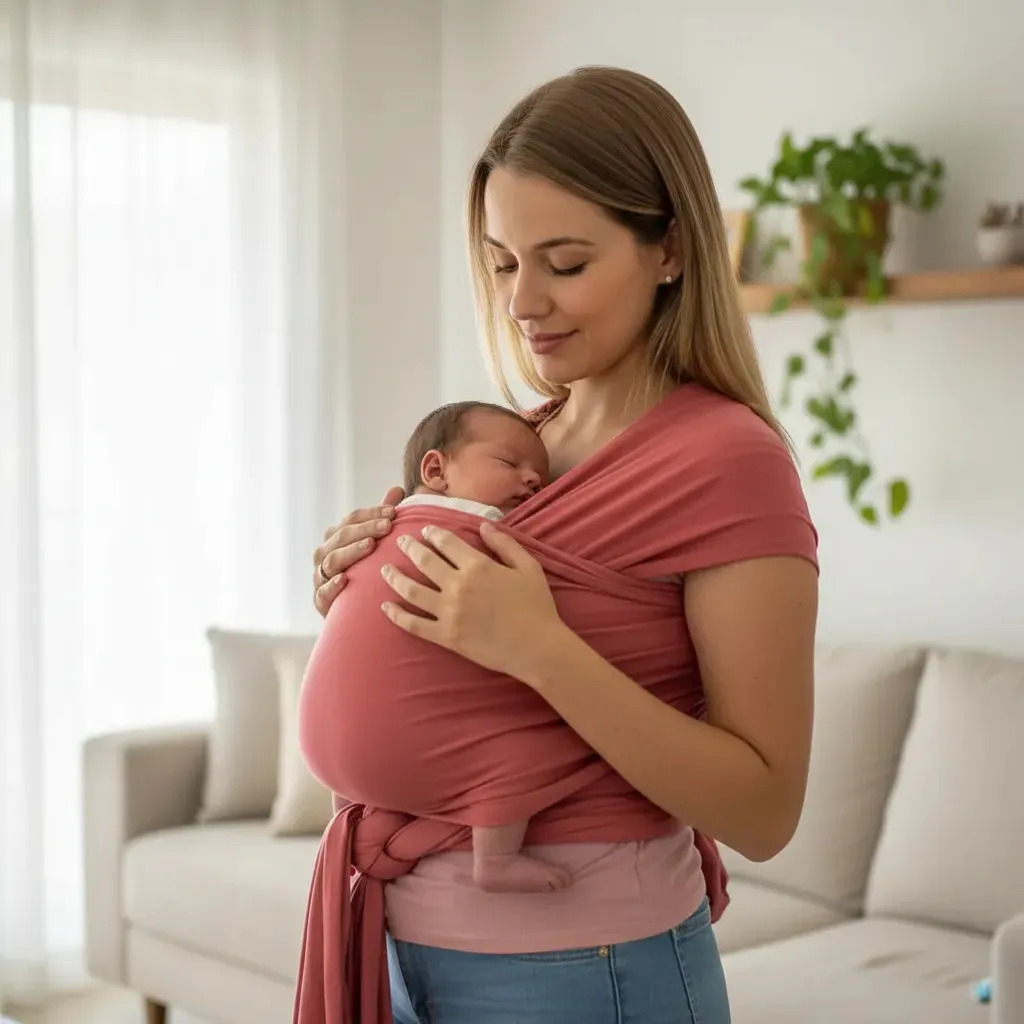 Mae Baby Fular Para Porteo, Rebozo, Portabebes, Ergonómico Color Fular elástico Néctar
