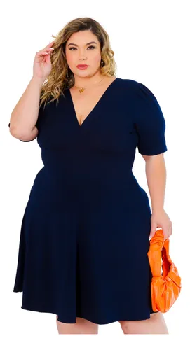 Vestido Transpassado Midi Plus Size