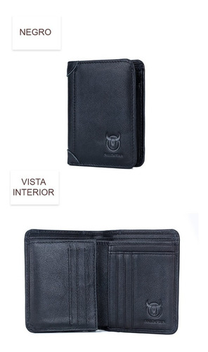 Imagen 3 de 8 de Cartera De Piel Genuina Hombre Original Larga Billetera Rfdi