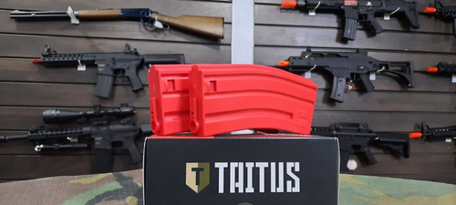 Airsoft Magazine M4/m16 Taitus 120rounds Vermelho 2 Unidades