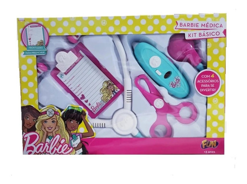 Barbie Medica Kit Basico Com 4 Acessorios Fun F00135