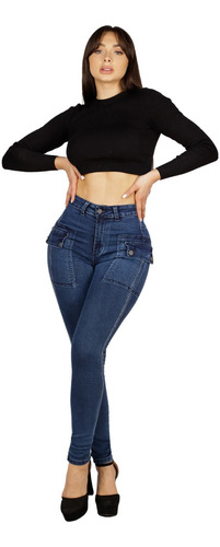 Jeans Pitillo Azul Je3318a