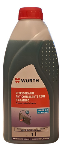 Refrigerante Anticongelante Wurth Azul  Al 50% 1 Litro L46