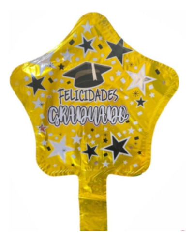 50 Globos Estrella 10 Pulgadas Graduación Decoracación Dorado Felicidades Graduado