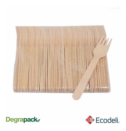 1,000 Pz De Tenedor De Madera Biodegradable.