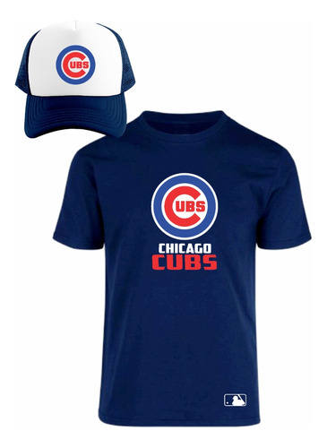 Kit Playera + Gorra Sublimada Mod Mlb Chicago Cubs