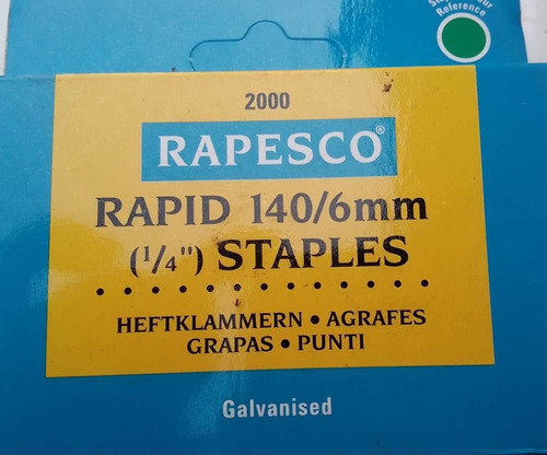 Imagen 3 de 4 de Grapas Rapesco 53/6, 53/10, 140/6, 140/8 Y 140/10