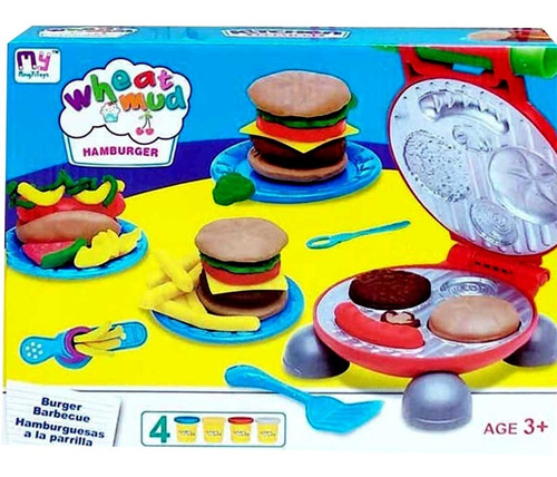 Set Plastilina Juguete Comida Rapida Colores Primarios Niños