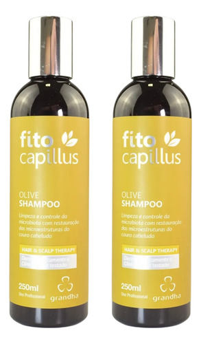 02 Shampoo Fito Capillus Olive 250ml Grandha Couro Sensível