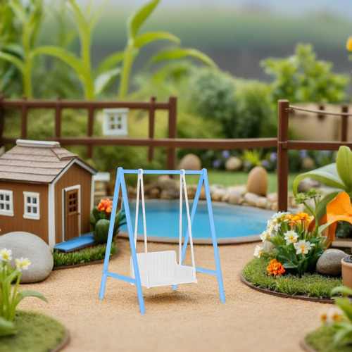 Mini Swing: Móveis De Casa De Bonecas Porch Swing Em Miniatu