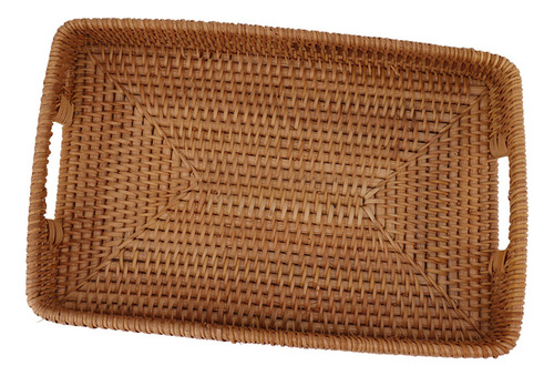 Para Cesta Para Servir Con Asas, Rectangular De Ratán,