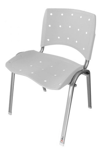 Cadeira Empilhável Branca Anatômica Kit 10 Ultra Móveis Cor Branco