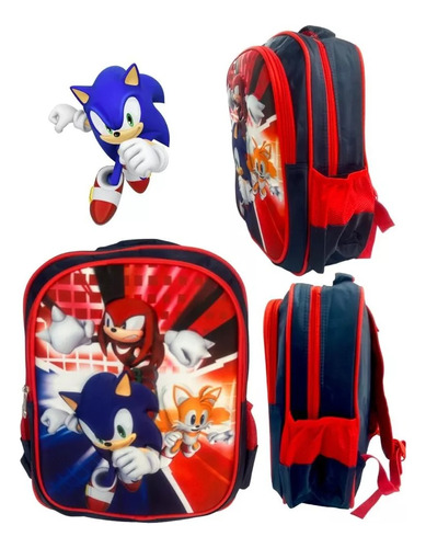 Mochila Sonic The Hedgehog Escolar Colonia Con Relieve 3d