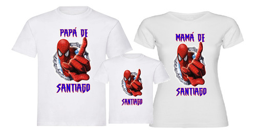 Camisetas Spiderman Camisetas Cumpleaños Set X3 Hombre Araña