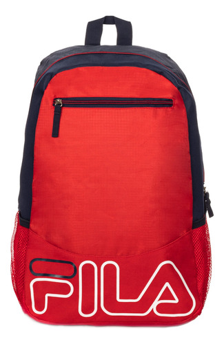 Mochila Fila Logo Bordado Rojo Backpack Color Rojo-Marino Diseño de la tela Liso