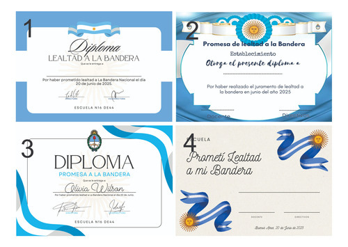 Kit Imprimible Diploma + Señalador P/lapiz Promesa Bandera