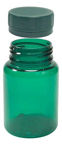 Pote Para Cápsulas Pet 100ml C/ Tampa Lacre (50 Unidades) Sabor Cristal C/ Verde