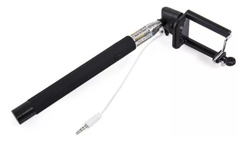 Baston Palo Selfie Color Negro Con Cable 62 Cm Plegable
