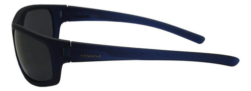 Gafas de sol polarizadas Polaroid P8411, color de la montura: azul oscuro, color de varilla, azul oscuro, color de la lente: gris oscuro, diseño deportivo