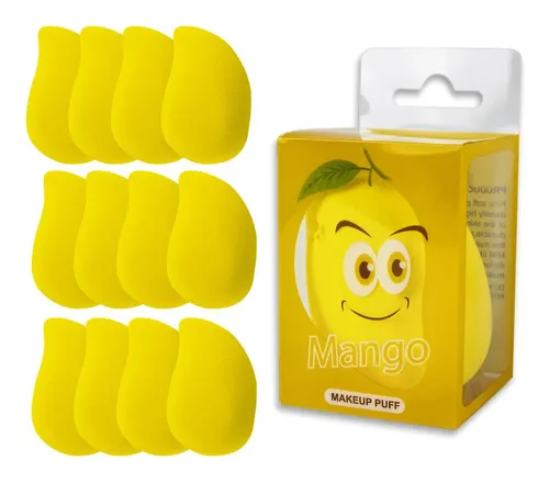 Kit 12 Esponjas Manga Rosto Facial Maquiagem Base Make Box