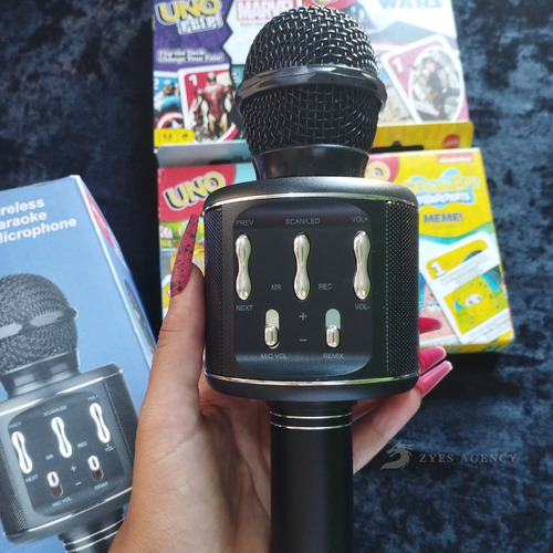 Micrófono Karaoke Bluetooth Para iPhone, Android, Luces Led