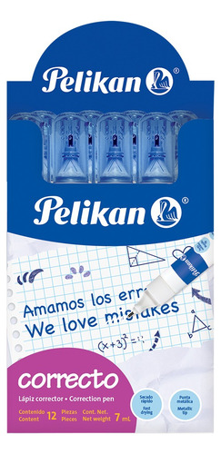 Imagen 2 de 4 de Lápiz Corrector Pelikan 7 Ml - Exhibidor 12 U.
