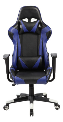 Silla De Escritorio Gamer Reforzada Instto Azul/negra Plasma