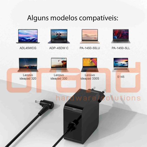 Fonte Carregador Notebook Para Lenovo Thinkpad 45w 20v 2,25a