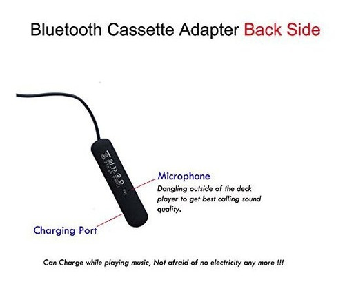 iTape Cassette Adapter Car Bluetooth Audio Music Receiver Work While Charging Support TF Card 