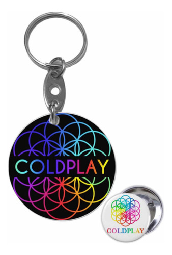 Llavero De Metal Coldplay Incluye Pin