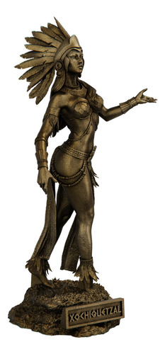 Estátua Xochiquetzal - Deusa Asteca Da Beleza Cor Cor Ouro Velho