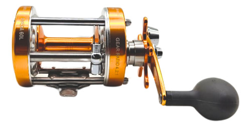 Carretilha Manivela Albatroz Omega 60 Dourada P/pescadireita