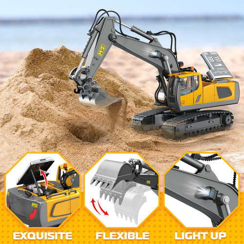 Excavadora A Control Remoto Samtop 11 Channel 1:20 Para
