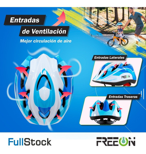 Casco De Bicicleta P/niños Azul Unitalla Ajustable Fon050k Talla S