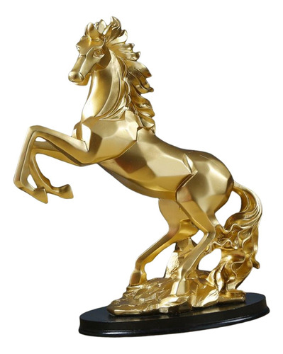 Estatua De Caballo Moderna, Figurita, Artesanía, Resina Oro