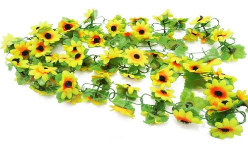 1 Corrente De Girassol Artificial P/decoração Pendente Cor Amarelo