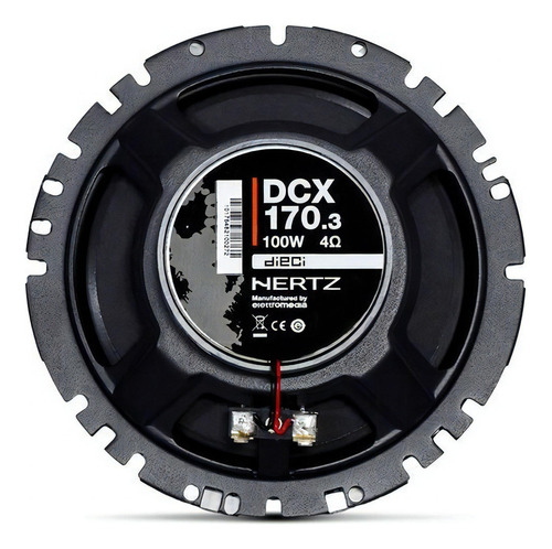 Par Alto Falante Hertz Dcx 170.3 6,7 100w 4 Ohms Coaxial Cor Preto