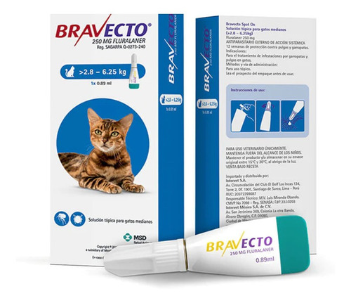 Bravecto Gatos Spot On (6,25 - 12.5kg)