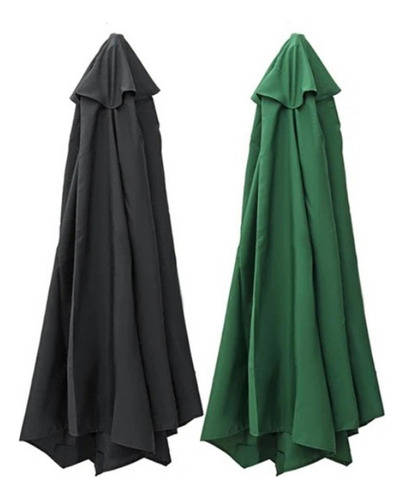 [ Sombrilla De 270 Cm, 2,7 Metros, 8 Varillas, Color Negro,