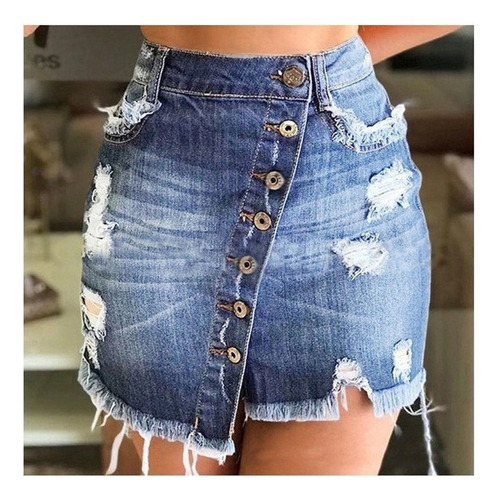 T Summer Plus Size Shorts Falda De Mezclilla Para Mujer