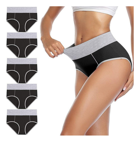 Calzoncillos Elásticos De Cintura Alta Para Mujer De Algodón