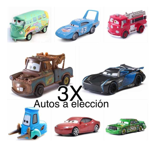 3x Cars Disney Pixar Rayo Mcqueen Y Otros