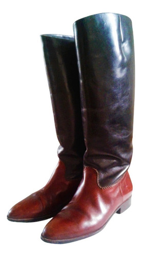 Botas De Equitacion Cuero Mujer Talle 39 Made In Italy 