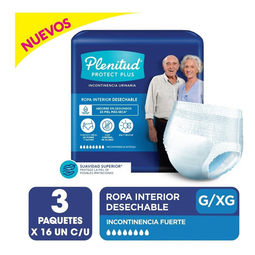 Imagen 2 de 3 de Plenitud Protect Plus Ropa Interior X 16 Pack X 3