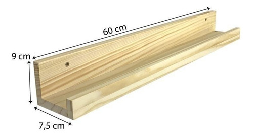 Exhibidor Madera Pared Uñas Esmaltes Pack X2 Unidades Marrón Claro