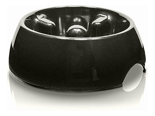 Dogit Go Slow Anti-gulping Dog Bowl, Negro, Xs